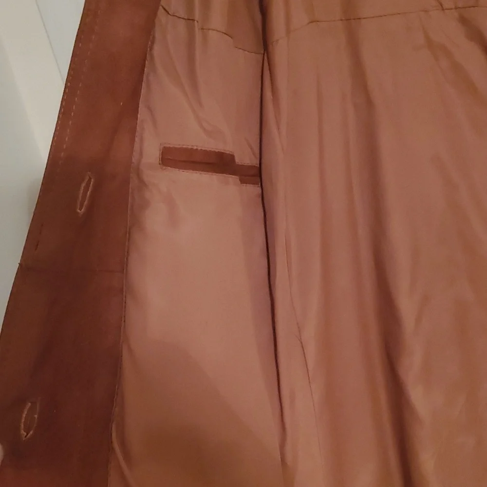 TFC Women's Belted Suede Trench Coat - Picture 7 of 16